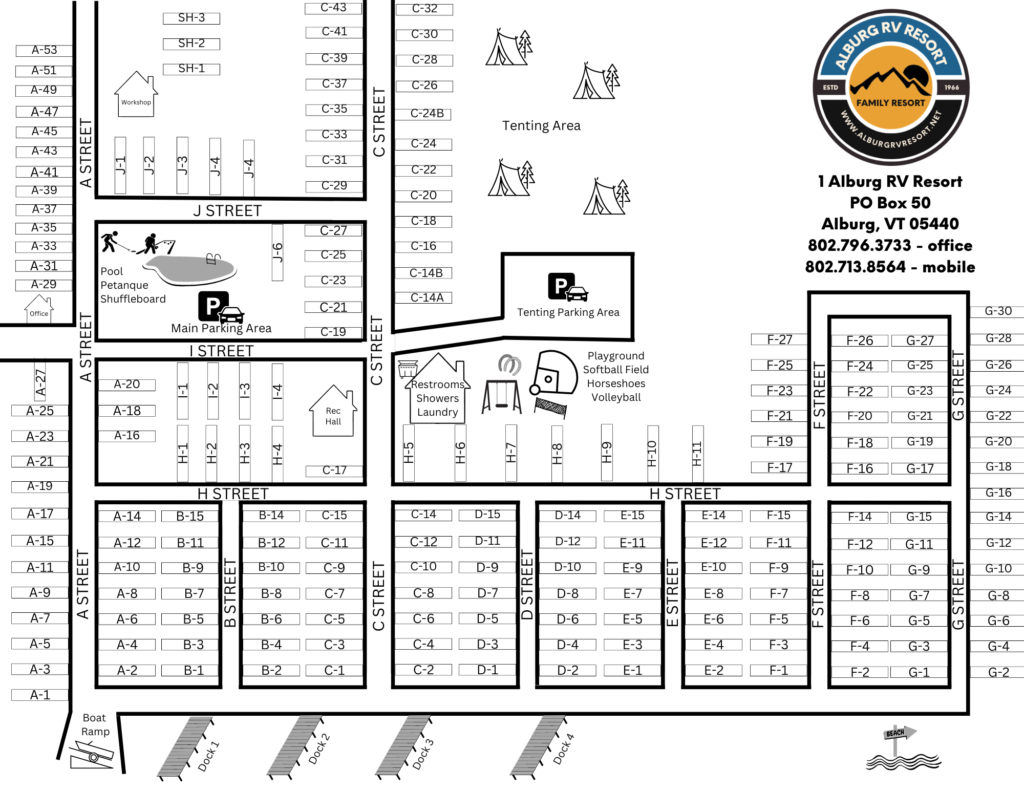 alburg rv resort campground map
